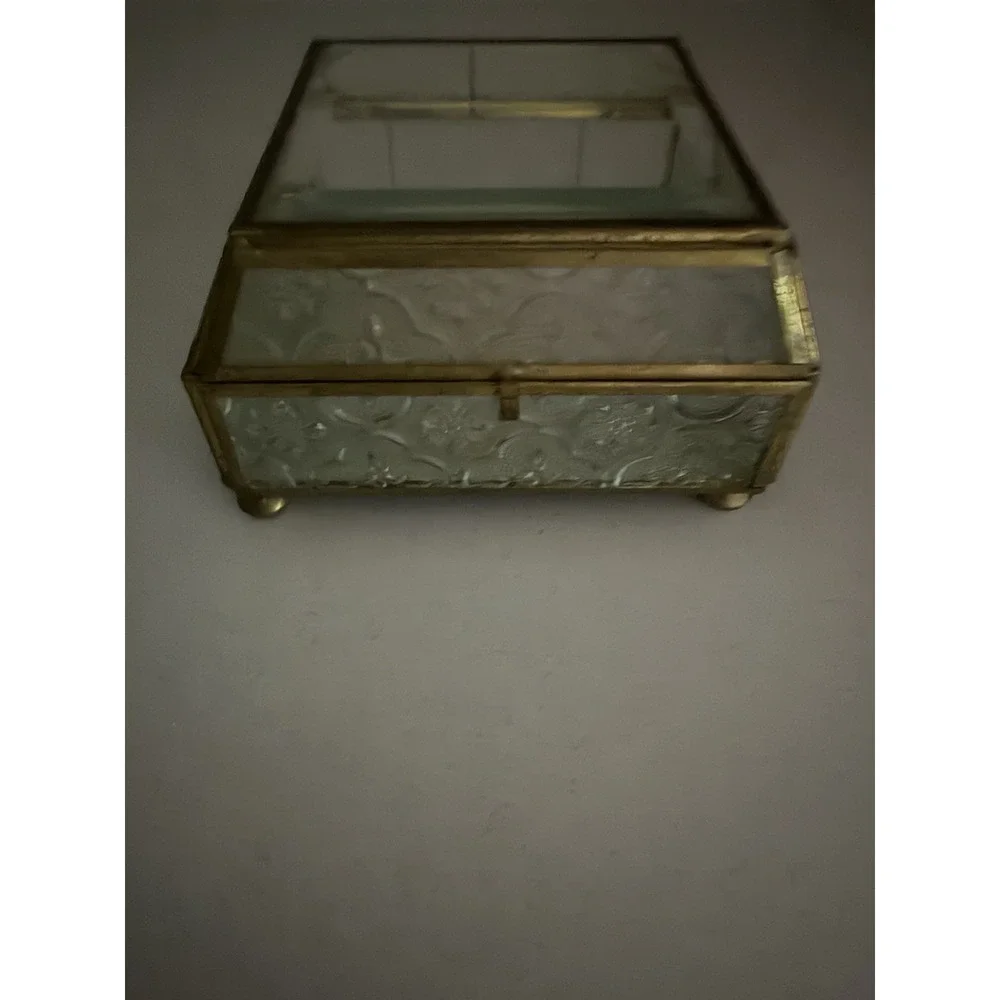 VINTAGE PENCO JEWELRY CASKET BOX ORMOLU GILT  HOLLYWOOD REGENCY MIRROR MCM